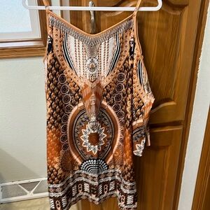 Shoulder cut out midi dress.  Never been worn.